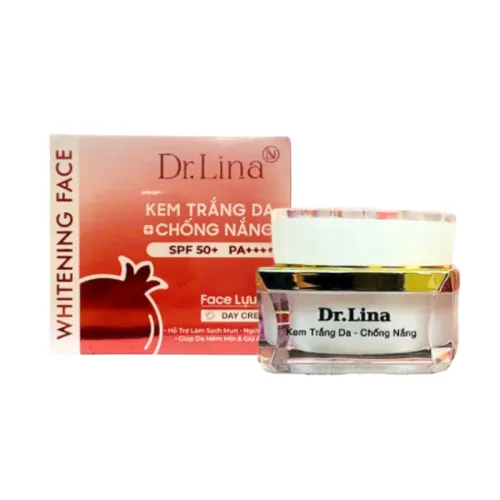 Kem Face Lựu Đỏ Dr.Lina Whitening Face Dưỡng Trắng Da Chống Nắng SPF50+ PA++++ Ban Ngày 18g Phiên Bản Mới