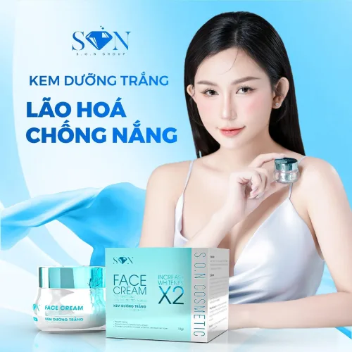 Kem Face SON Màu Xanh Biển Dưỡng Trắng Da Chống Lão Hóa