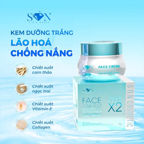 Kem Face SON Màu Xanh Biển Dưỡng Trắng Da Chống Lão Hóa