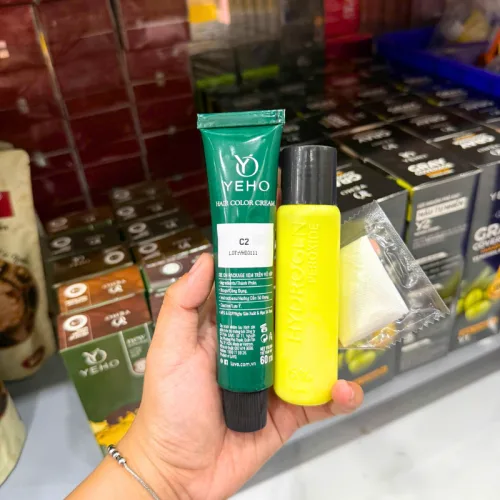 Kem Nhuộm Phủ Bạc Yeho C2 Màu Nâu Tự Nhiên - Kem Nhuộm Yeho