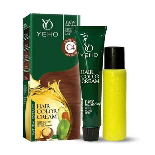 Kem Nhuộm Phủ Bạc Yeho C4 Màu Nâu Mật Ong - Kem Nhuộm Yeho
