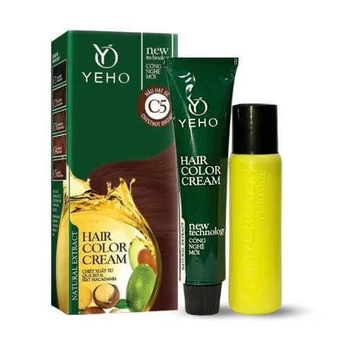 Kem Nhuộm Phủ Bạc Yeho C5 Màu Nâu Hạt Dẻ - Kem Nhuộm Yeho