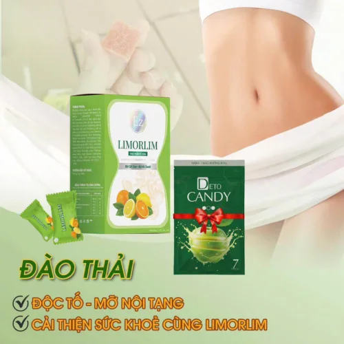 Kẹo Chanh Hỗ Trợ Giảm Mỡ Limorlim Ez Beauty Hộp 7 Viên - Tặng 1 Deto Candy