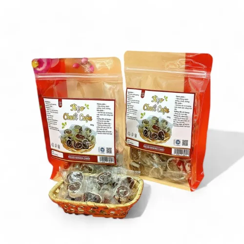 Kẹo Chuối Cuộn Túi Zip 500g