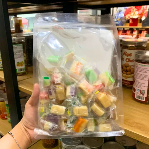 Kẹo Dừa Ít Đường Mix Vị 500g - Túi Zip Trong