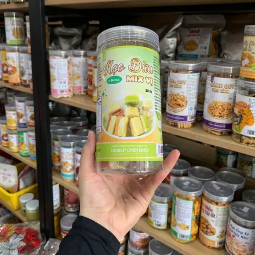 Kẹo Dừa Ít Đường Mix Vị Thơm Ngon 300g - Hũ Pet