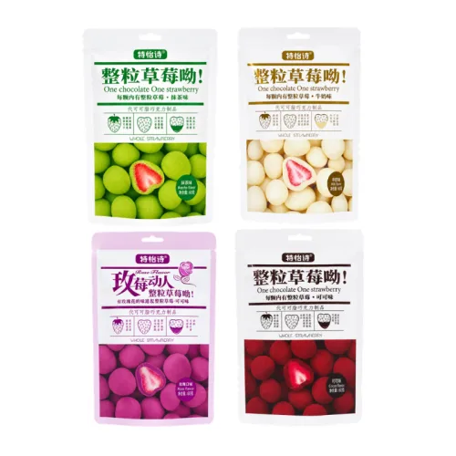 Kẹo Socola Bọc Dâu Tây Thơm Ngon - 4 Vị Socola, Sữa Chua, Hoa Hồng, Matcha 60g