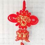 Khánh Nhung Đỏ Chữ Phúc 3D - Liễn Vuông Cá Chép Nhung Đỏ Trang Trí Tết - 20cm