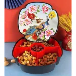 Khay Đựng Mứt Bông Hoa 4 Cánh - Khay Đựng Mứt Tết Bánh Kẹo Họa Tiết 3D
