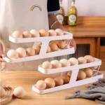 Khay Đựng Trứng Tự Lăn - Khay Đựng Trứng 2 Tầng Thiết Kế Gọn Gàng 36x8x10,5cm
