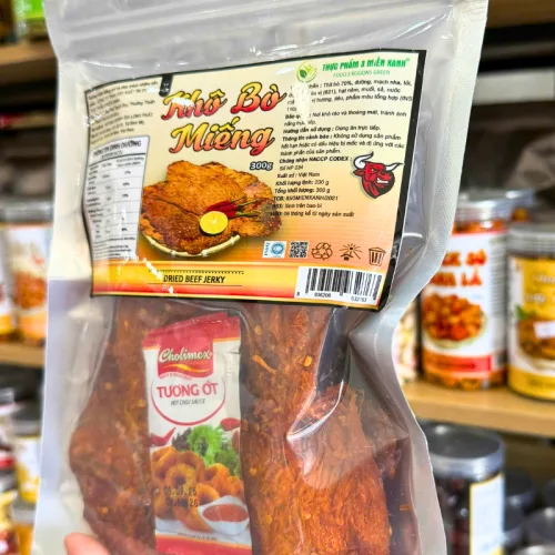 Khô Bò Miếng 300g - Túi Zip Bạc