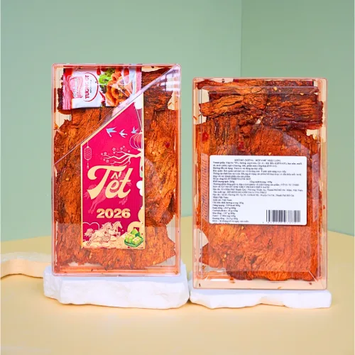Khô Bò Miếng 400g Hộp Chữ Nhật Lớn Hộp Quà Tết 2026