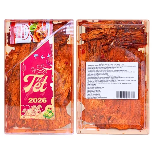 Khô Bò Miếng 400g Hộp Chữ Nhật Lớn Hộp Quà Tết 2026