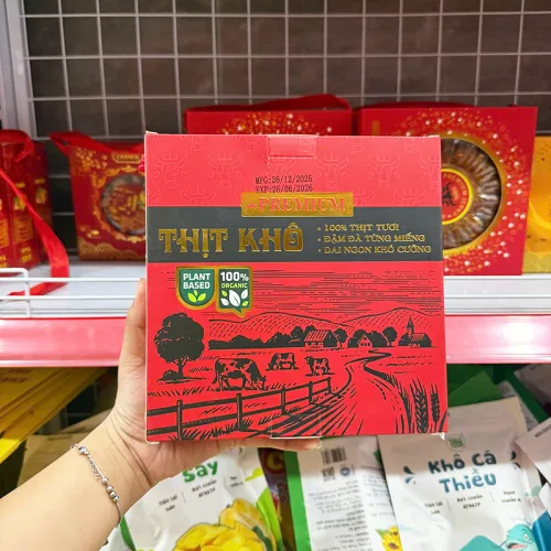 Khô Bò Miếng Úc Đầu Bò Vàng Đen 400g Mẫu Mới - Hộp Quà Tết