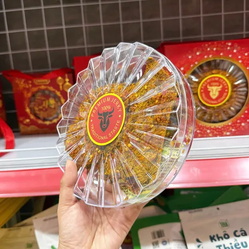 Khô Bò Miếng Úc Đầu Bò Vàng Đen 400g Mẫu Mới - Hộp Quà Tết