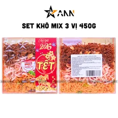 Khô Mix 3 Vị Tẩm Vị Heo, Mực Sợi Hấp Dẫn, Khô Gà Lá Chanh Hộp Ngôi Sao Lớn 450g - Hộp Quà Tết 2026