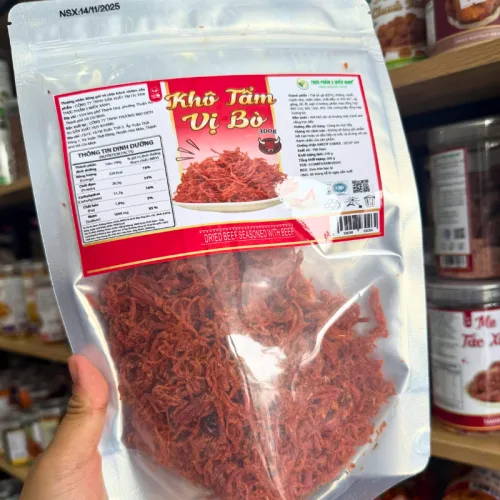 Khô Tẩm Vị Bò 300g - Túi Zip Bạc