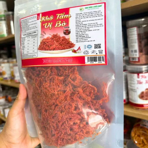 Khô Tẩm Vị Bò 300g - Túi Zip Bạc