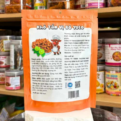 Khô Tẩm Vị Bò YOLO Thơm Ngon - Gói 100g