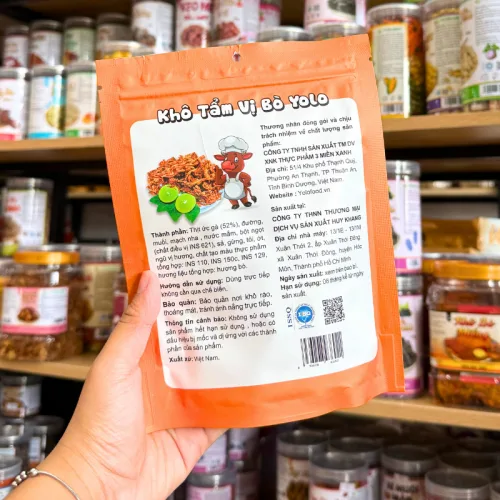 Khô Tẩm Vị Bò YOLO Thơm Ngon - Gói 100g