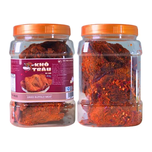 Khô Trâu Miếng Tẩm Vị Bò 500g Thơm Ngon Hộp phù hợp để tham khảo khi chọn khô trâu ngon