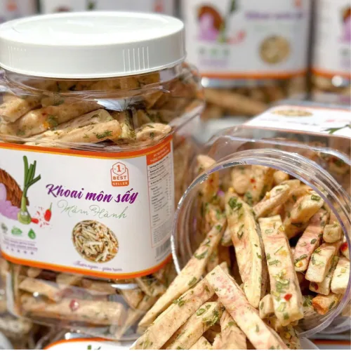 Khoai Môn Sấy Mắm Hành Thơm Ngon Hộp 500g