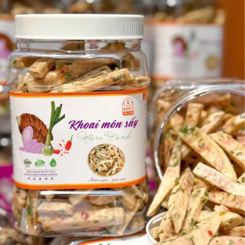 Khoai Môn Sấy Mắm Hành Thơm Ngon Hộp 500g