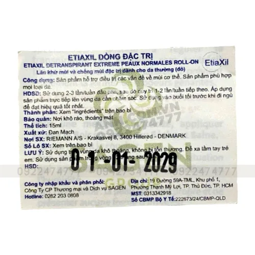 Lăn Khử Mùi EtiaXil Màu Đỏ 15ml