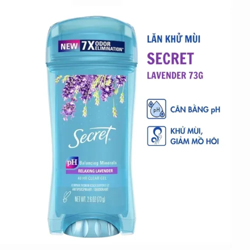 Lăn Khử Mùi Secret Giảm Tiết Mồ Hôi Hương Lavender Dễ Chịu 73g - Lăn Khử Mùi Cho Nữ Lăn Nách
