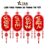 Liễn Treo 3d - Dây Treo Trang Trí Tết 28x108cm