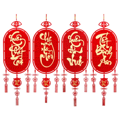 Liễn Treo 3d - Dây Treo Trang Trí Tết 28x108cm