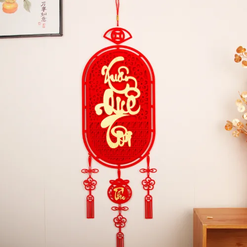Liễn Treo 3d - Dây Treo Trang Trí Tết 28x108cm