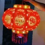 Set 2 Lồng Đèn Điện 3D Phản Quang Chữ Phúc Trang Trí Tết 60cm