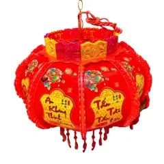 Set 2 Lồng Đèn Điện Phân Quang Lá 120cm Trang Trí Tết