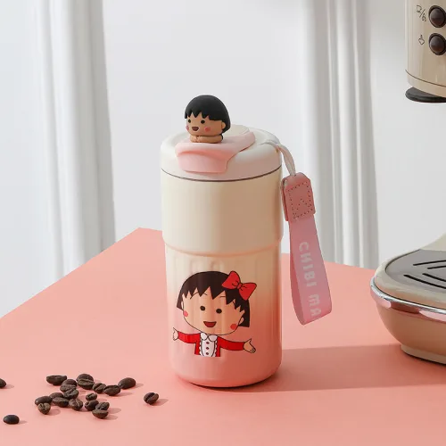 Ly Giữ Nhiệt Inox Hoạt Hình - Cốc Giữ Nhiệt Có Quai Cho Bé 420ml