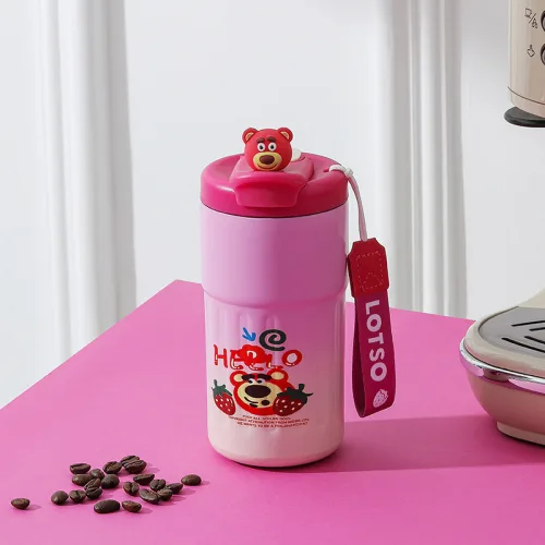 Ly Giữ Nhiệt Inox Hoạt Hình - Cốc Giữ Nhiệt Có Quai Cho Bé 420ml
