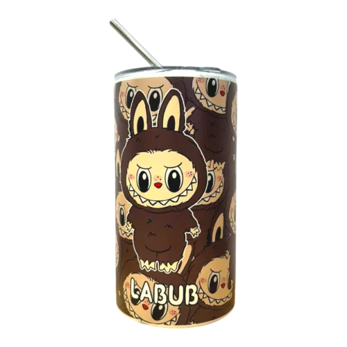 Ly Giữ Nhiệt Labubu 600ml Kèm Ống Hút 16x7.5x7.5cm