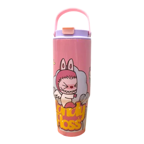 Ly Giữ Nhiệt Labubu Loang Màu Có Quai Xách 900ml