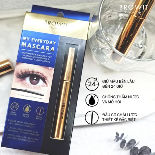 Mascara Browit By Nongchat Màu Xanh Thái Lan Dưỡng Mi dài và cong