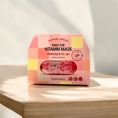 Mặt Nạ Banobagi Màu Hồng Stem Cell Vitamin Mask Whitening AC Care Hộp 10 Miếng