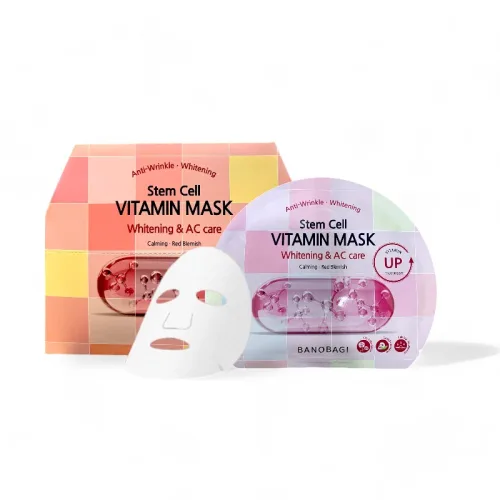 Mặt Nạ Banobagi Màu Hồng Stem Cell Vitamin Mask Whitening AC Care Hộp 10 Miếng