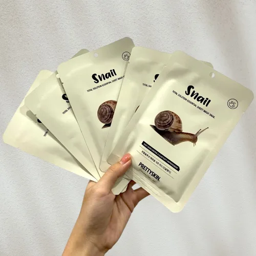 Mặt Nạ Ốc Sên Prettyskin Total Solution Essential Sheet Mask Snail - Hộp 10 Miếng