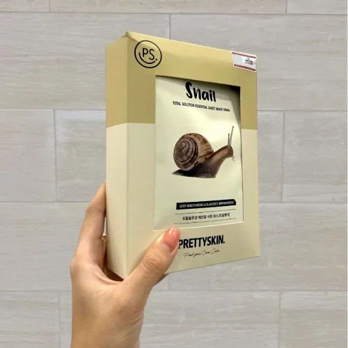 Mặt Nạ Ốc Sên Prettyskin Total Solution Essential Sheet Mask Snail - Hộp 10 Miếng