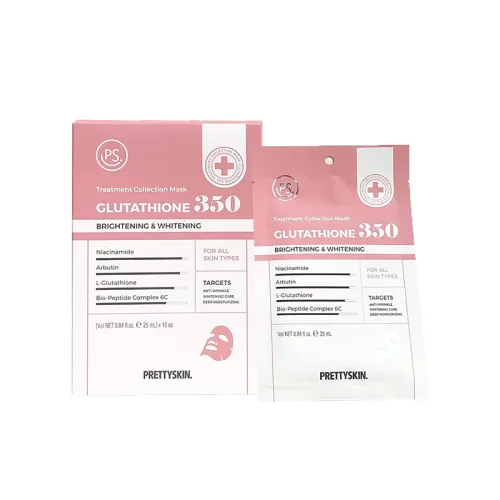 Mặt Nạ Prettyskin Glutathione 350 Màu Hồng Dưỡng Trắng Da Hộp 10miếng
