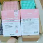 Mặt Nạ Prettyskin Glutathione 350 Màu Hồng Dưỡng Trắng Da Hộp 10miếng