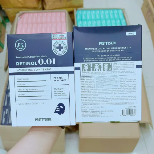 Mặt Nạ Prettyskin Retinol 0.01 Màu Xanh Đậm Tái Tạo Da Hộp 10miếng