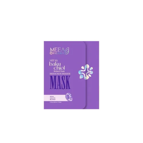 Mặt Nạ Thạch Collagen Meea Organic Màu Tím Bakuchiol Retinol Mask Hộp 5 Miếng
