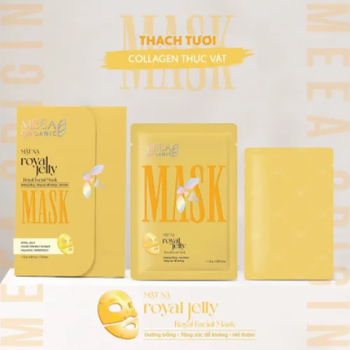 Mặt Nạ Thạch Collagen Meea Organic Màu Vàng Royal Jelly Mask
