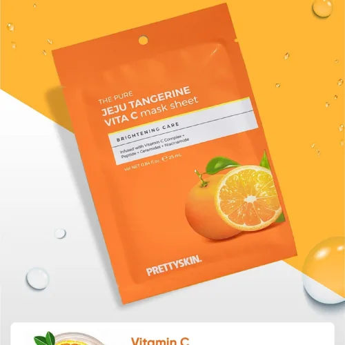 Mặt Nạ Vitamin C Prettyskin Jeju Tangerine Hộp 10 miếng