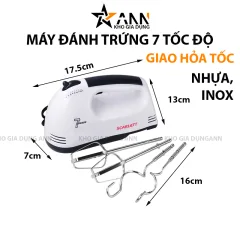 Máy Đánh Trứng Cầm Tay 7 Tốc Độ 180W Tiện Lợi 17.5x7x13cm
